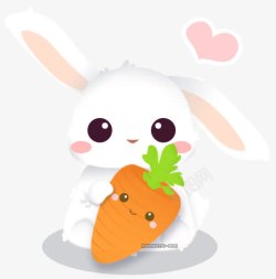 小白兔胡萝卜素材