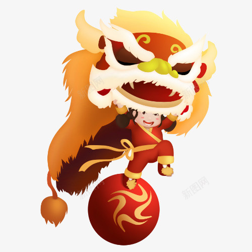 彩色卡通装饰舞龙庆新年装饰图png免抠素材_新图网 https://ixintu.com 中国风 卡通有趣 可爱孩童 舞龙面具 装饰图 质感装饰