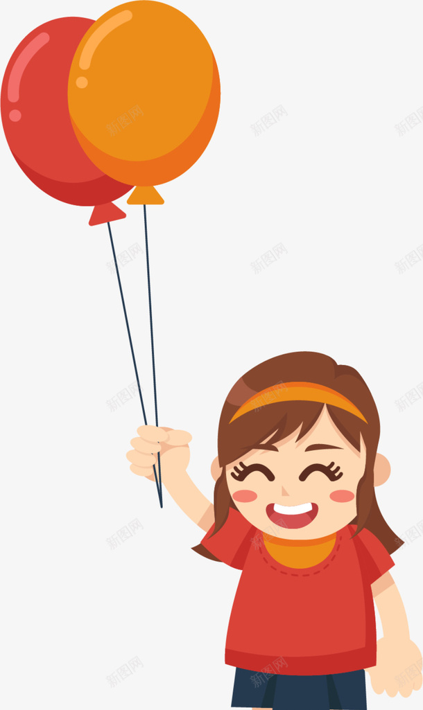 儿童节牵着气球的女孩png免抠素材_新图网 https://ixintu.com 儿童节 可爱女孩 多彩气球 开心 牵着气球的女孩 玩耍