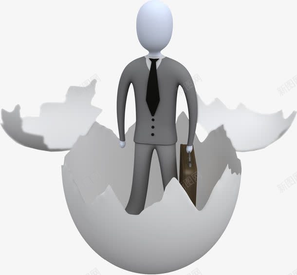 蛋壳里的商务人士png免抠素材_新图网 https://ixintu.com 人物 商务 手提包 蛋壳