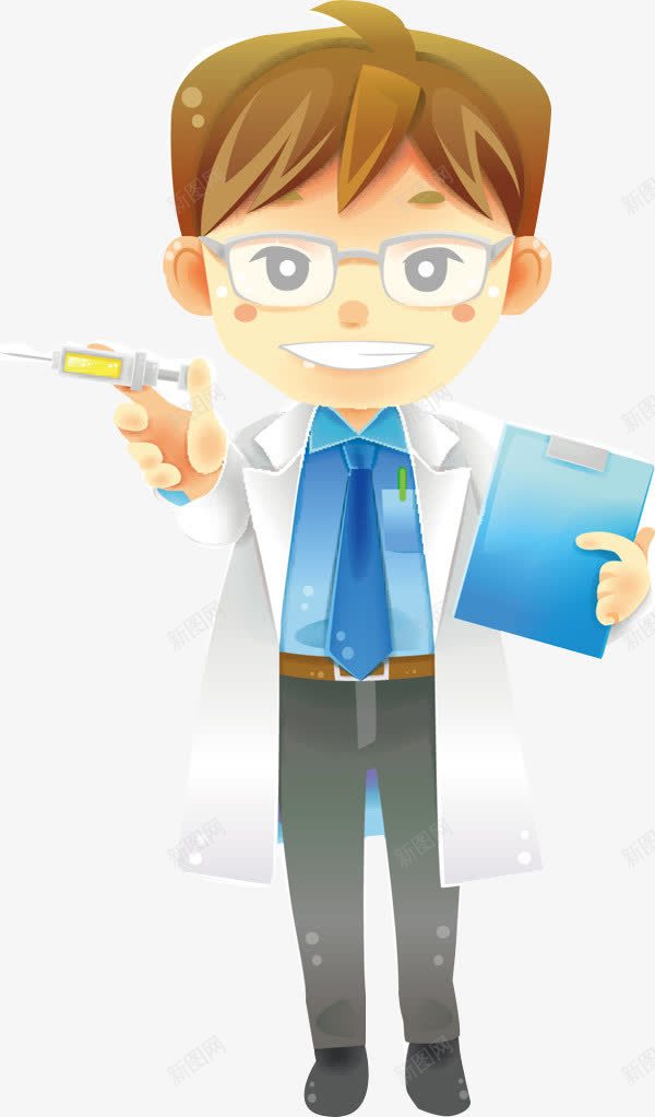 卡通打针的医生png免抠素材_新图网 https://ixintu.com 医生 卡通 卡通医生 手绘 打针