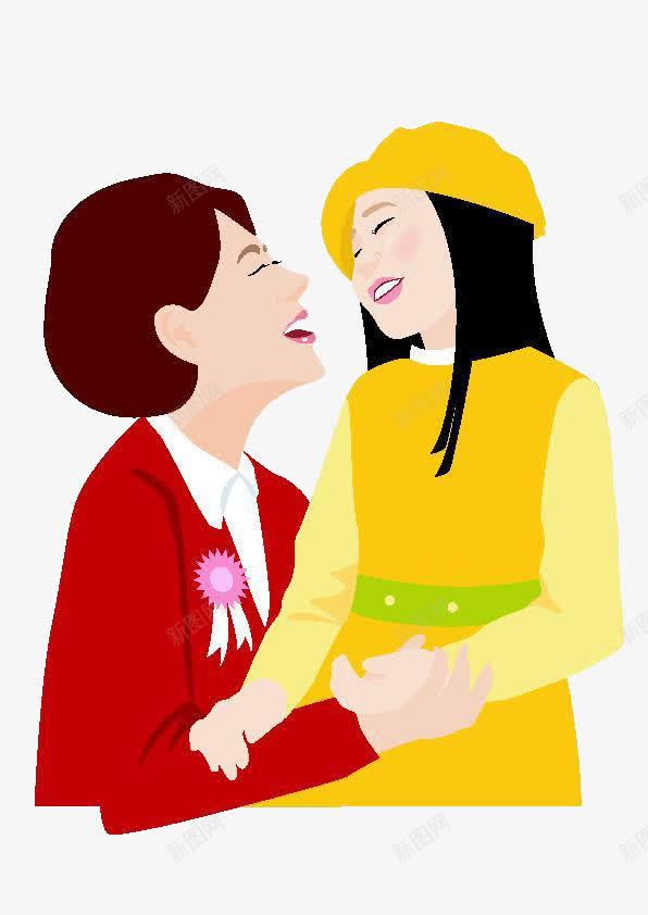 卡通微笑的母子png免抠素材_新图网 https://ixintu.com 卡通 微笑 母子 装饰