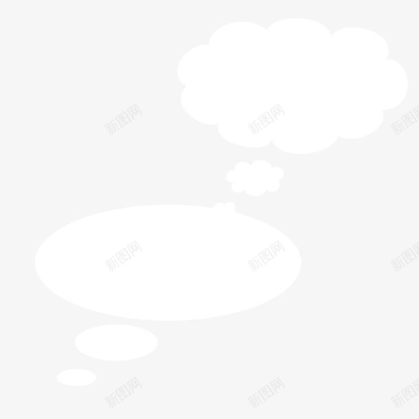 想法气泡白色简约png免抠素材_新图网 https://ixintu.com 想法气泡 源文件 白色 简约