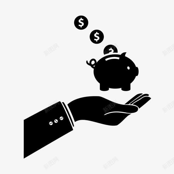 理财创意图案png免抠素材_新图网 https://ixintu.com 存钱罐 手 理财