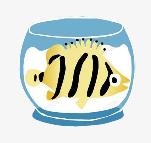 卡通鱼缸小鱼png免抠素材_新图网 https://ixintu.com 宠物 小鱼 游动 鱼缸