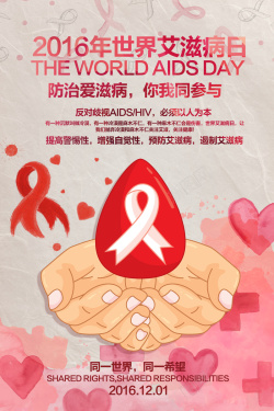 艾滋病日公益海报背景模板海报