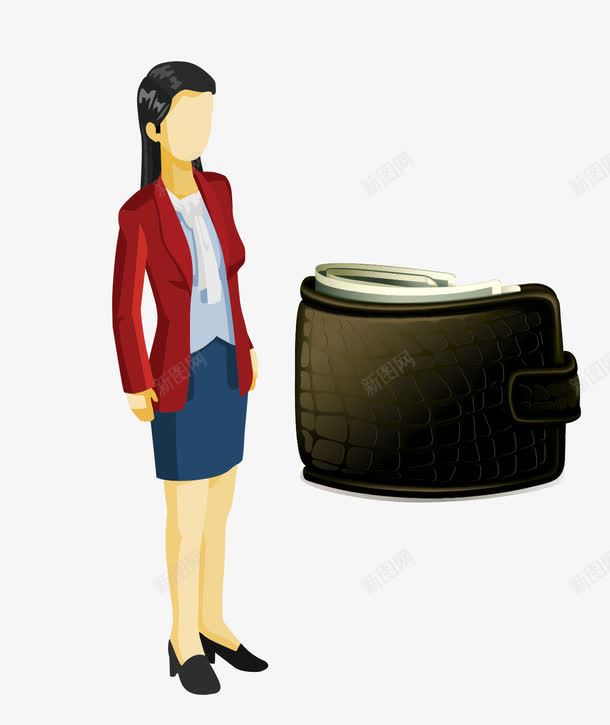 卡通图案有钱女人png免抠素材_新图网 https://ixintu.com 卡通富豪 有钱人 炫富 物质生活 矢量卡通图案 矢量手绘 金钱