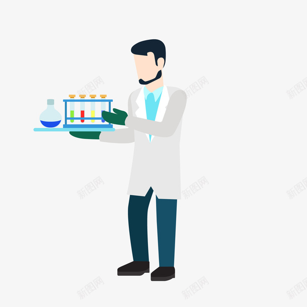 卡通扁平化男药师矢量图eps免抠素材_新图网 https://ixintu.com 医生 卡通男药师 实验 扁平化男药师 执业药师 烧杯 矢量药师 药师 药师png 试管 矢量图