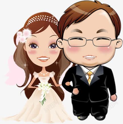 手绘卡通婚礼人物剪影png免抠素材_新图网 https://ixintu.com 人物 剪影 卡通 婚礼