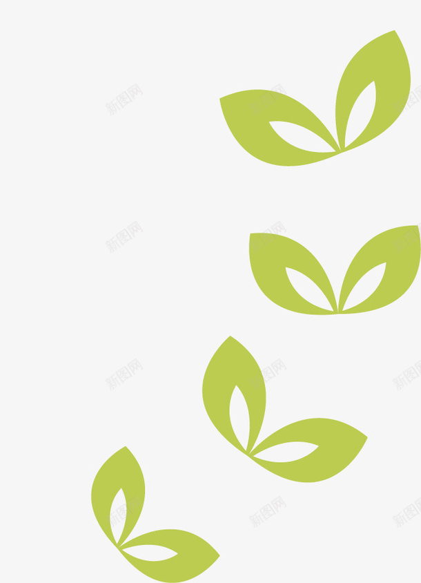 线叶形矢量图ai免抠素材_新图网 https://ixintu.com 唯美 时尚 绿色 矢量图