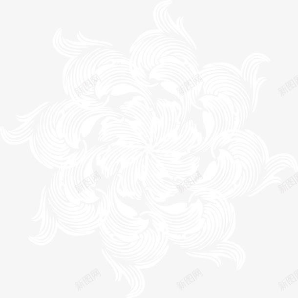 花型低纹装饰png免抠素材_新图网 https://ixintu.com 底纹 白色 繁复 背景元素 花
