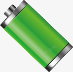 手绘环保节能绿色电池矢量图素材