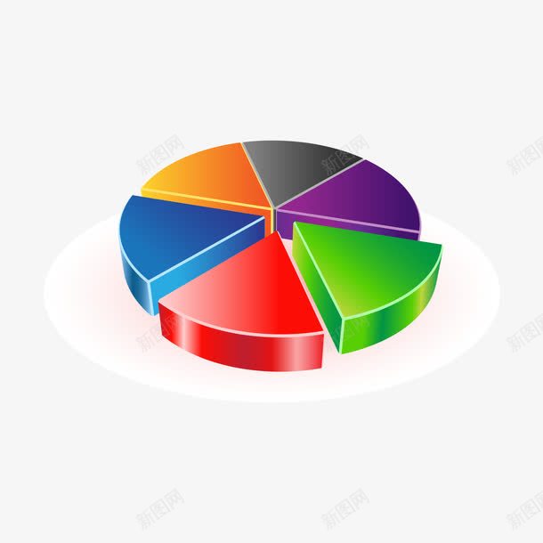 彩色饼状比例图png免抠素材_新图网 https://ixintu.com 彩色 手绘 比例图 饼状