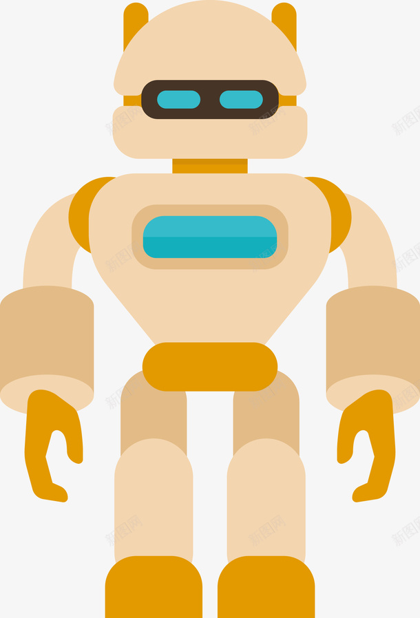 一个黄色卡通机器人矢量图eps免抠素材_新图网 https://ixintu.com 创意 卡通机器人 机器人 机器人PNG 矢量机器人 黄色机器人 矢量图