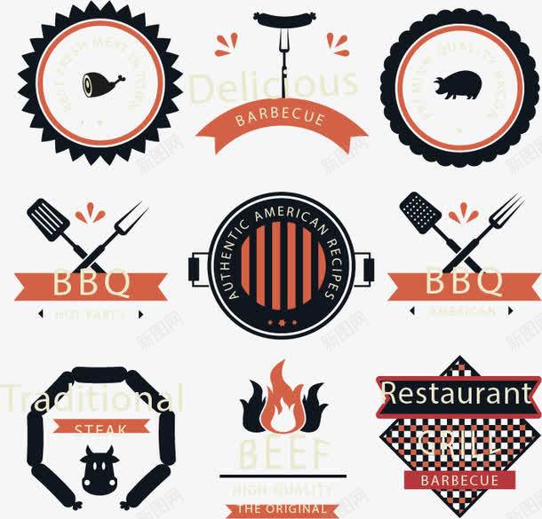 手绘BBQ标签矢量图图标ai_新图网 https://ixintu.com BBQ LOGO 图标 手绘 烤肉 矢量图