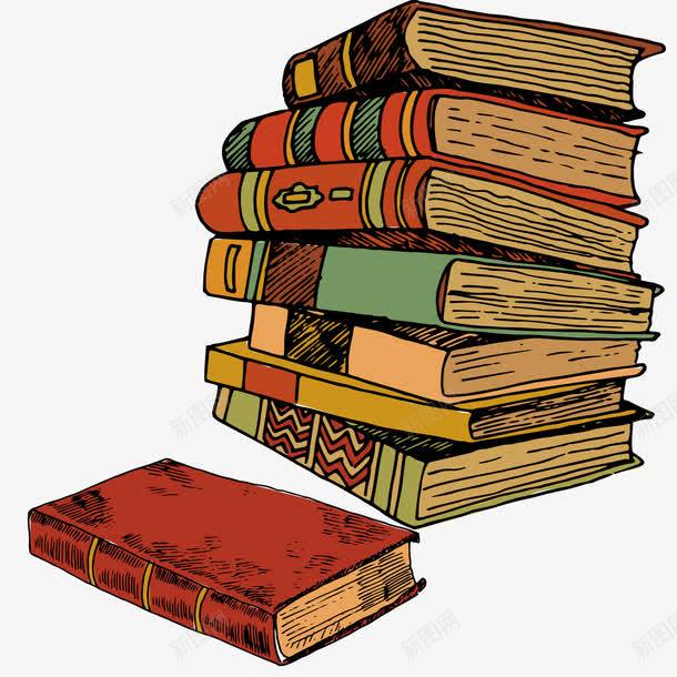 古老的图书矢量图ai免抠素材_新图网 https://ixintu.com 书籍 古老 图书 复古 学习 矢量图