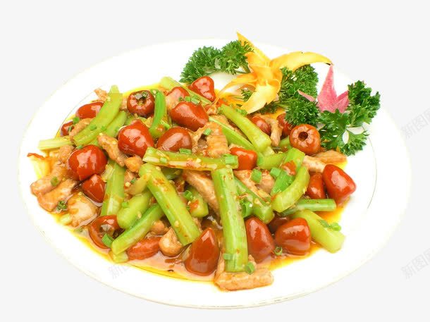 芹菜炒花生png免抠素材_新图网 https://ixintu.com 下酒菜 实物 花生 花生米 芹菜炒花生 食物 香菜