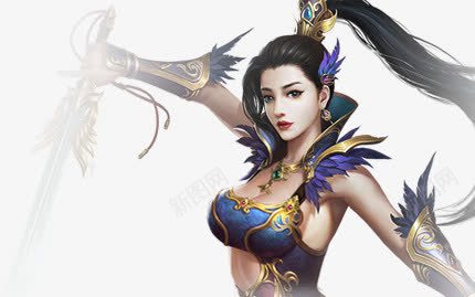 拿剑的女战士古风手绘海报背景png免抠素材_新图网 https://ixintu.com 古风 战士 手绘 海报 背景