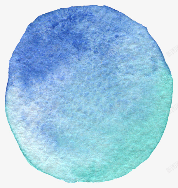 美丽蓝色水彩png免抠素材_新图网 https://ixintu.com PNG 圆形 水彩 蓝色
