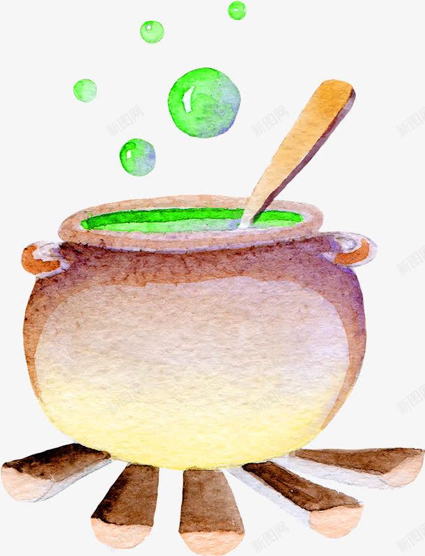 药锅png免抠素材_新图网 https://ixintu.com 万圣节 手绘 水彩 药锅