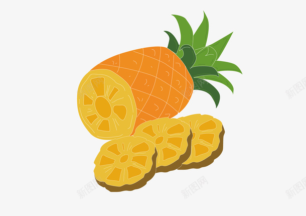 夏日水果卡通菠萝插画矢量图ai免抠素材_新图网 https://ixintu.com 凤梨 凤梨果 卡通菠萝 夏日水果 水果 菠萝 菠萝果 矢量图