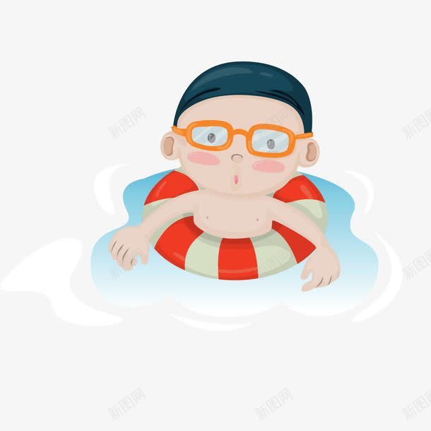卡通游泳圈游泳小男生png免抠素材_新图网 https://ixintu.com PNG矢量 卡通 小男生 游泳 游泳圈 男生卡通