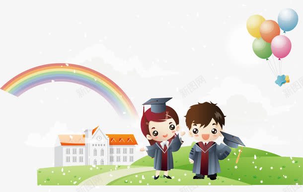 小博士上学png免抠素材_新图网 https://ixintu.com 上学 卡通 可爱 小博士