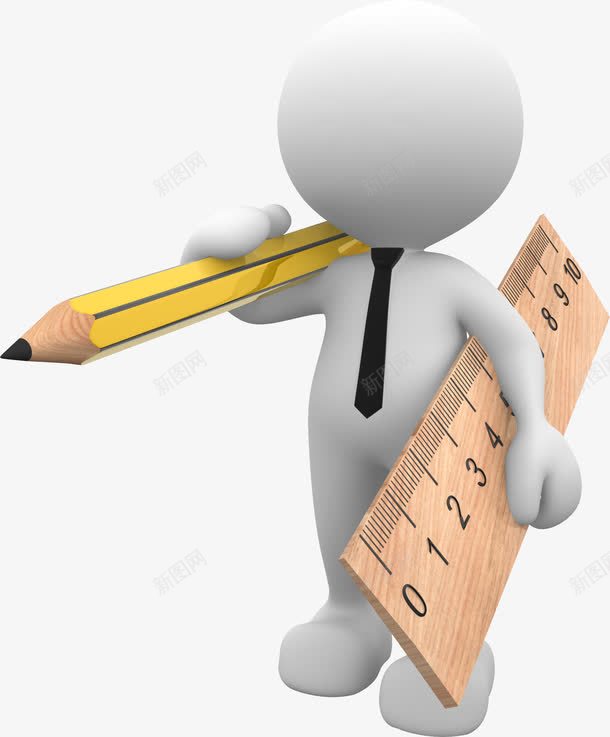 手绘测量铅笔尺子png免抠素材_新图网 https://ixintu.com 尺子 手绘 测量 铅笔