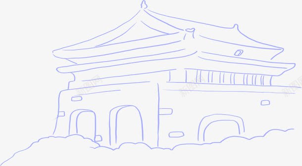 创意手绘素描城墙png免抠素材_新图网 https://ixintu.com 创意 城墙 素描
