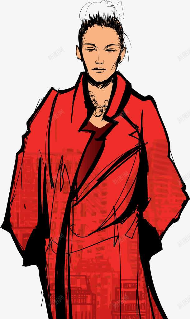 时尚模特美女矢量图ai免抠素材_新图网 https://ixintu.com 女人 时尚 模特 水彩 美女 走秀 矢量图