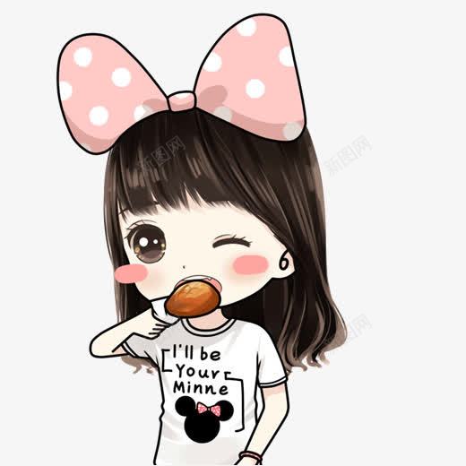 吃鸡腿小女孩Q图png免抠素材_新图网 https://ixintu.com Q图 吃鸡腿 小女孩