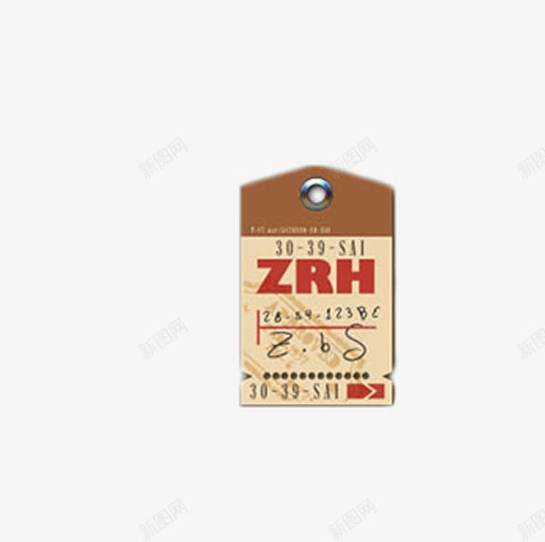 机场行李箱包标签png免抠素材_新图网 https://ixintu.com 机场 标签 棕色 箱包 行李