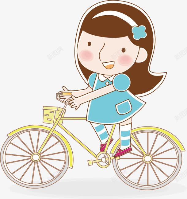 女孩骑单车矢量图ai免抠素材_新图网 https://ixintu.com 促销 儿童节 六一 快乐儿童 海报 节日素材 矢量图