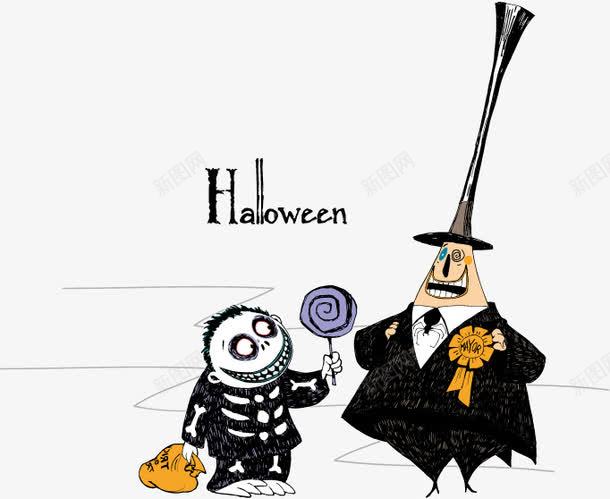 万圣节HALLOWEEN元素png免抠素材_新图网 https://ixintu.com 万圣节HALLOWEEN科学怪人手绘僵尸