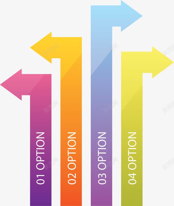 彩色直角箭头图表矢量图ai免抠素材_新图网 https://ixintu.com 数字序列 步骤 直角箭头 矢量png 箭头 箭头图表 矢量图
