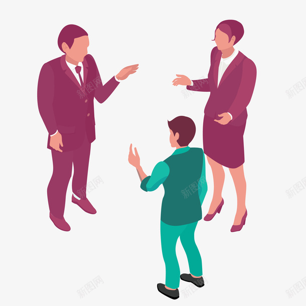 讨论事情的商务人士矢量图ai免抠素材_新图网 https://ixintu.com 交流 人物设计 卡通 商务人士 讨论 矢量图