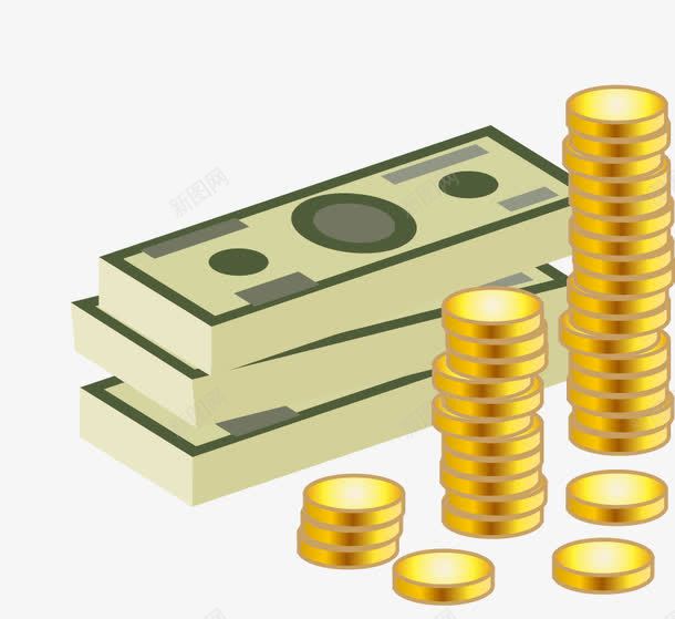 金融商业插图png免抠素材_新图网 https://ixintu.com 卡通 欧元 美元 金币 金融 金钱