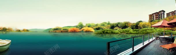 风景背静jpg设计背景_新图网 https://ixintu.com 建筑 树 水 风景