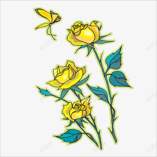 金花png免抠素材_新图网 https://ixintu.com 金色的花 金花蝴蝶