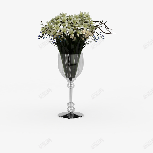 白色鲜花束透明高脚杯png免抠素材_新图网 https://ixintu.com 白色玫瑰 白色花束 白色鲜花束 白色鲜花束透明高脚杯 白色鲜花球花束 高脚杯 鲜花束