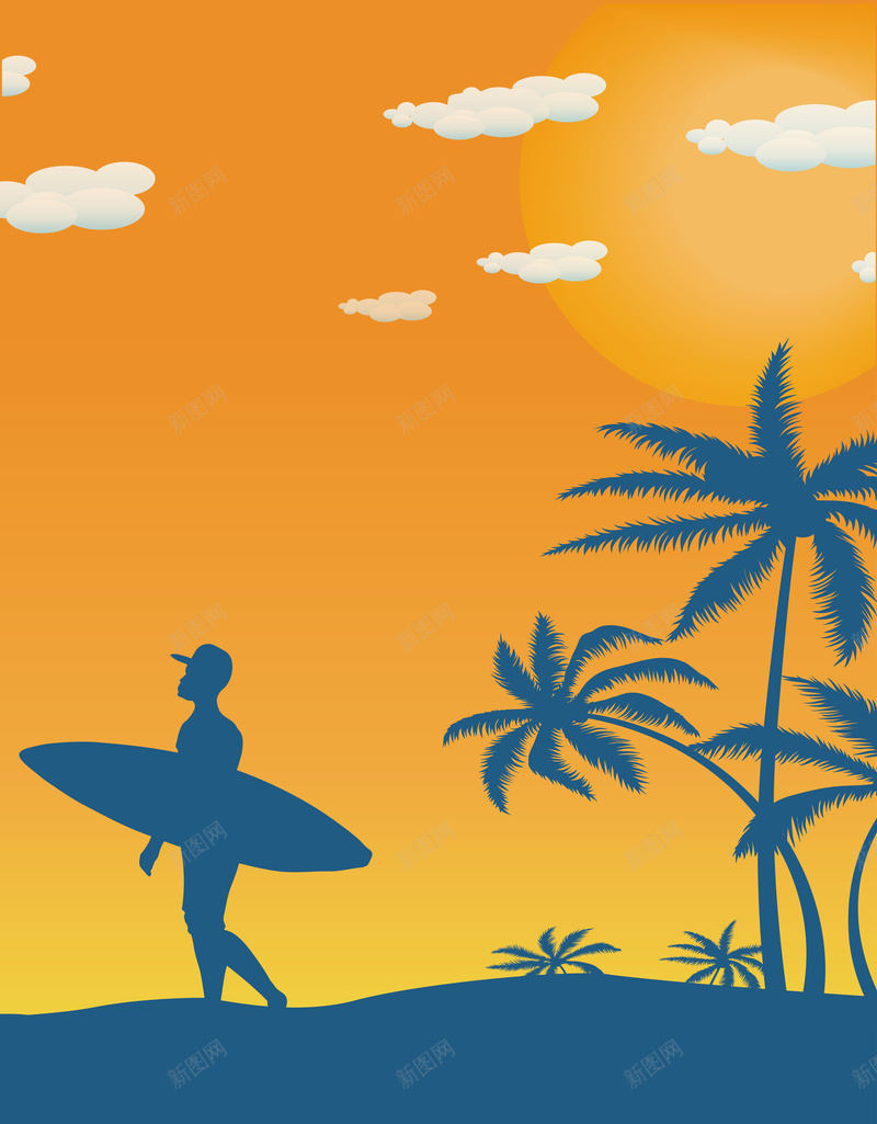 夏威夷冲浪海边橙色背景矢量图ai设计背景_新图网 https://ixintu.com 夏威夷 橙色 橙色背景 海边素材 海边背景 素材 素材背景 背景橙色 背景素材 矢量图
