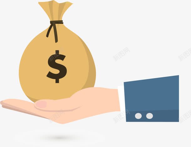 手掌上的钱袋png免抠素材_新图网 https://ixintu.com 个人财富 理财计划 矢量素材 金融投资 钱袋