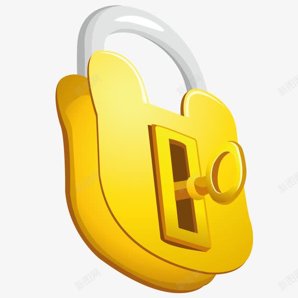 金锁与金钥匙png免抠素材_新图网 https://ixintu.com 插画 金色 钥匙 锁子