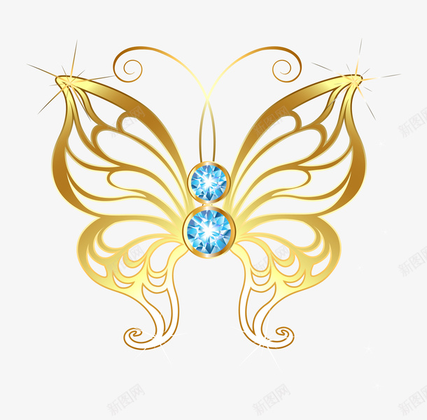 精美蝴蝶装饰矢量图eps免抠素材_新图网 https://ixintu.com 唯美蝴蝶 手绘 精灵蝴蝶 精美蝴蝶 蝴蝶装饰 金色矢量手绘蝴蝶装饰PNG免费下载 金色蝴蝶 矢量图