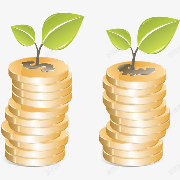 种钱png免抠素材_新图网 https://ixintu.com 树苗 种钱 金币 金钱