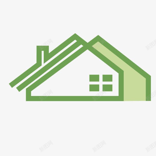 卡通绿色建筑扁平房图标png_新图网 https://ixintu.com 卡通 可以修改 图标 扁平房 矢量设计 绿色建筑