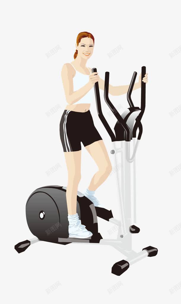 跑步机png免抠素材_新图网 https://ixintu.com 人物 动漫 卡通 女孩 跑步机 运动