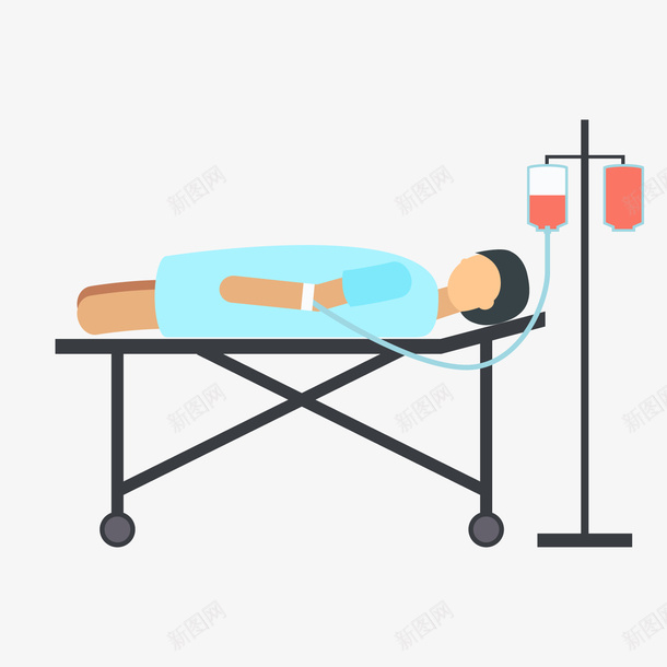 卡通患者背景装饰png免抠素材_新图网 https://ixintu.com 伤者 卡通人物 卡通患者 背景装饰 蓝衣患者