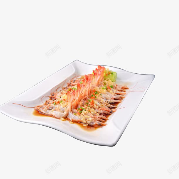 蒜蓉开背虾png免抠素材_新图网 https://ixintu.com 开背大虾 蒜蓉 酱汁 青红椒