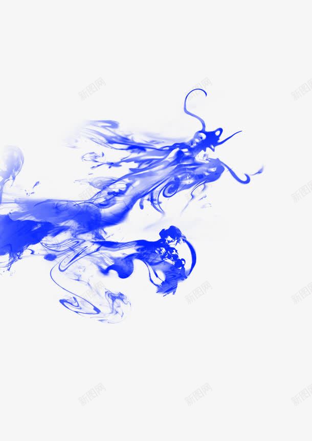 一条蓝色的水墨龙png免抠素材_新图网 https://ixintu.com 一条 水墨 蓝色 龙
